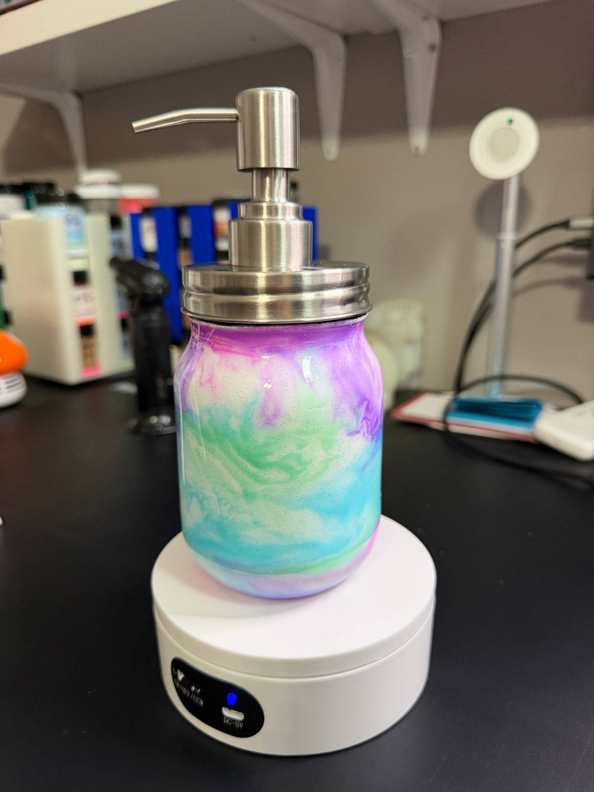 16oz glass soap dispensers