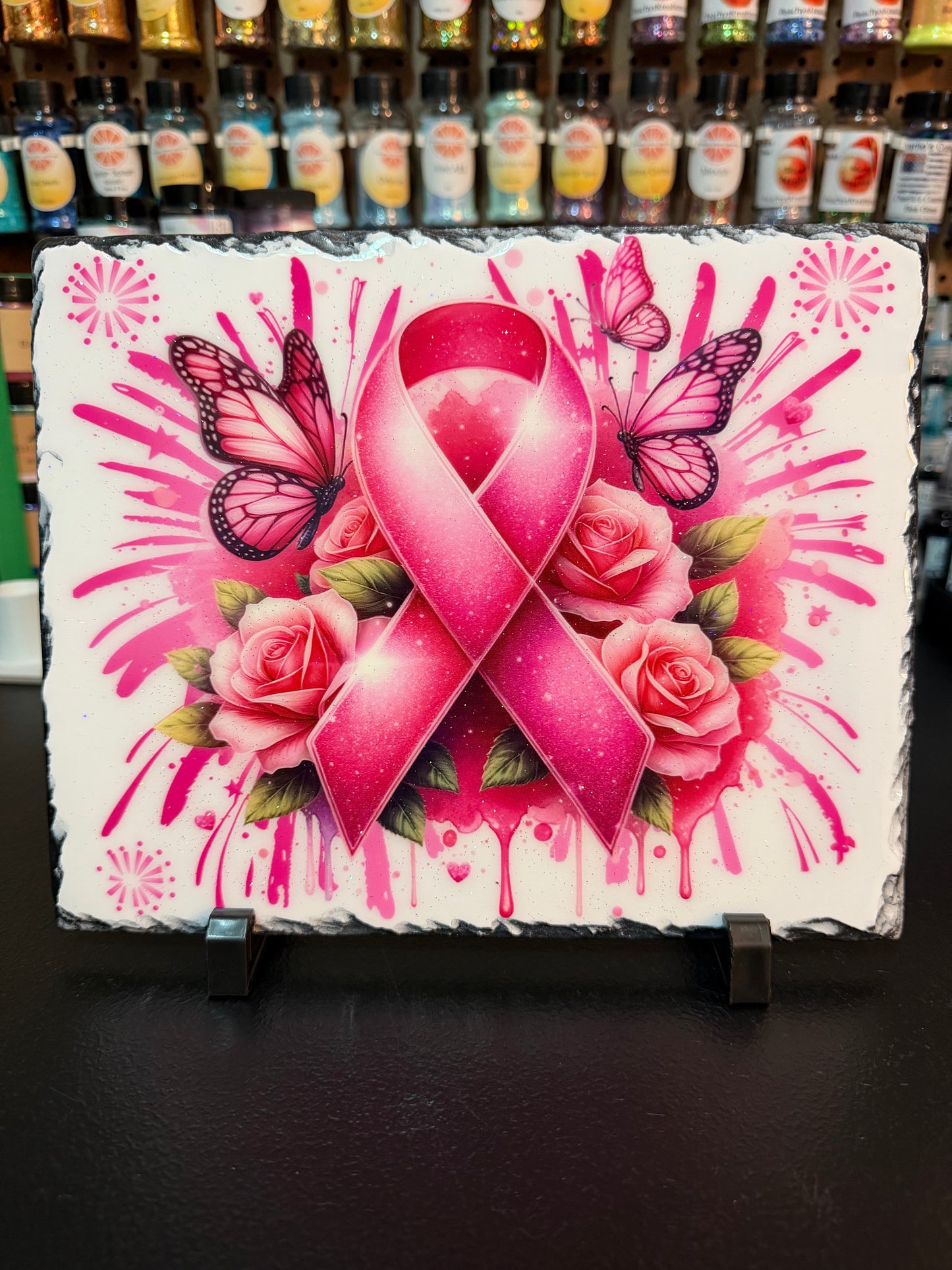 8 x 10 slats cancer ribbon 