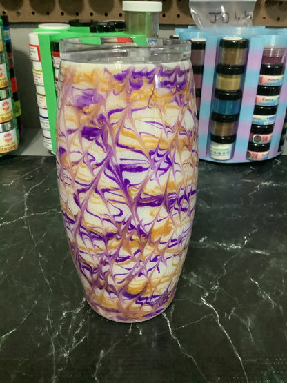25oz barrel cup purple and gold￼