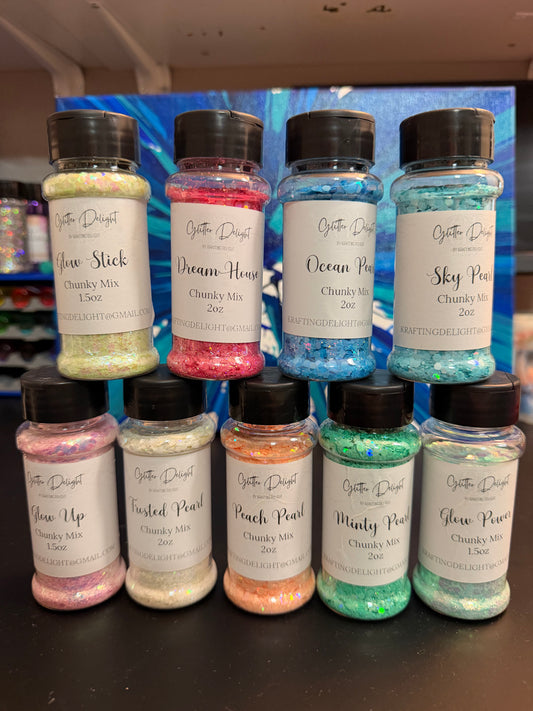 Set of Nine different color glitter ￼