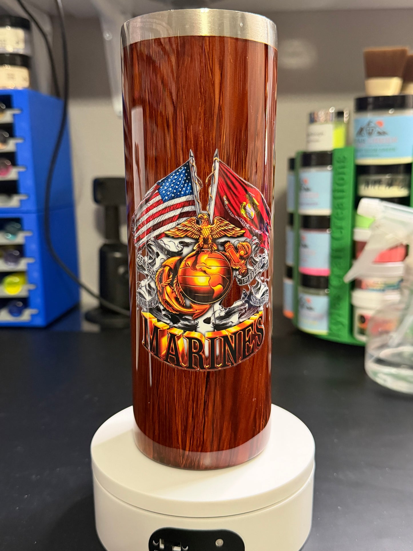 20 ounce wood grain cup chill