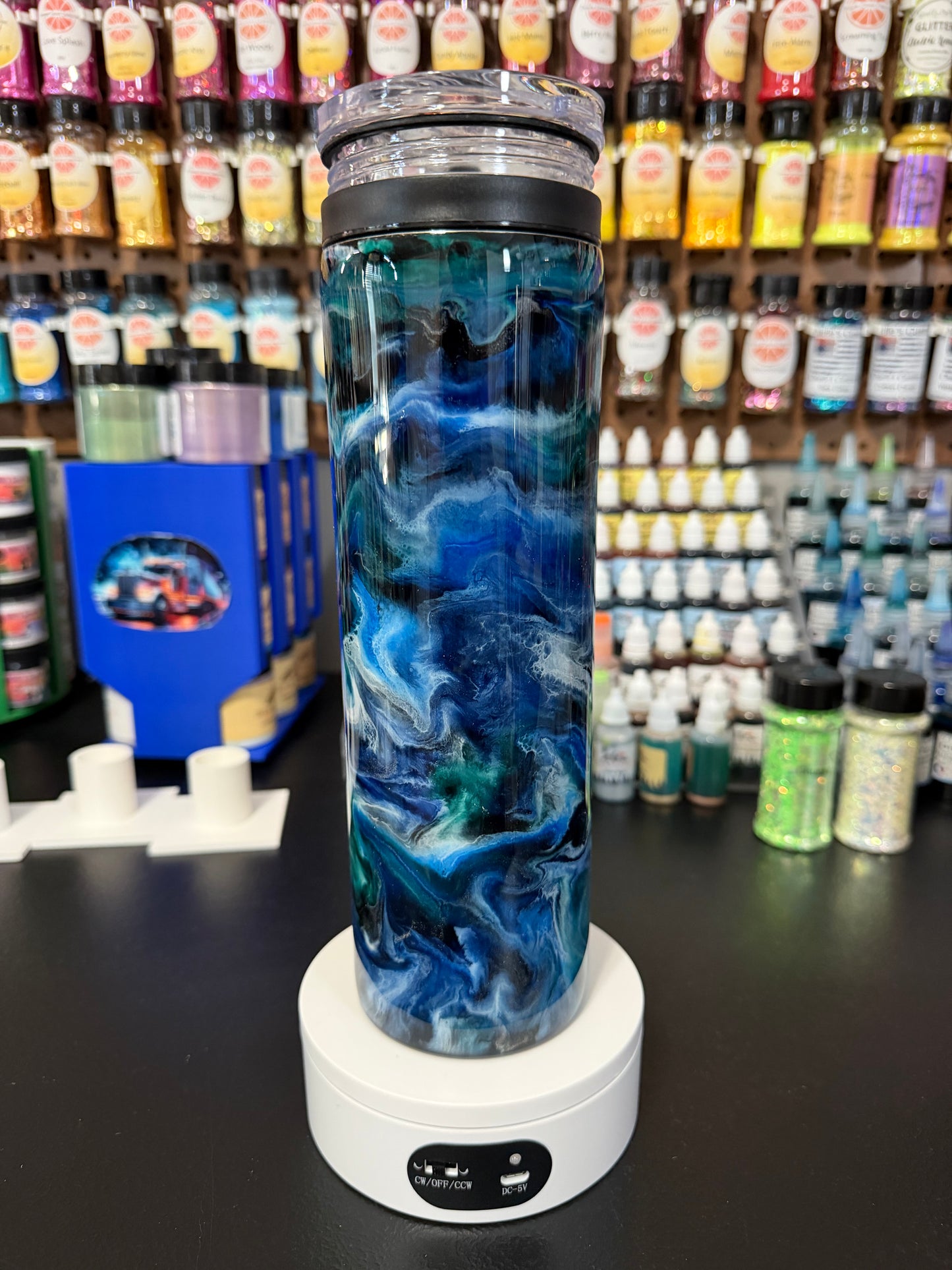 30oz skinny dual two lids