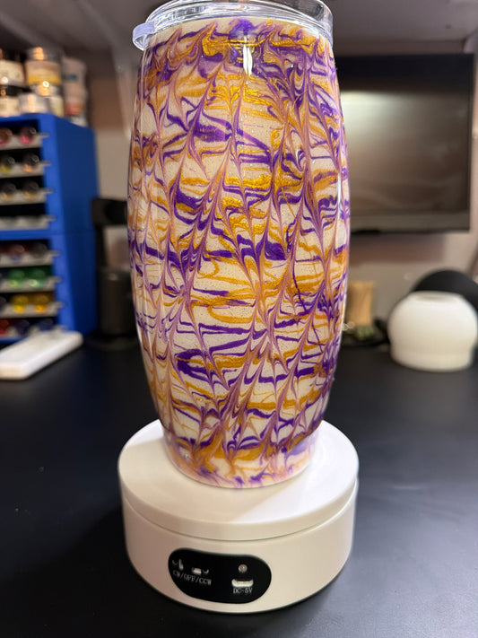 25 ounce barrel cup purple and gold ￼