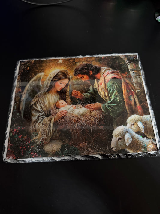 8x10 Slat nativity, pitcher lynn
