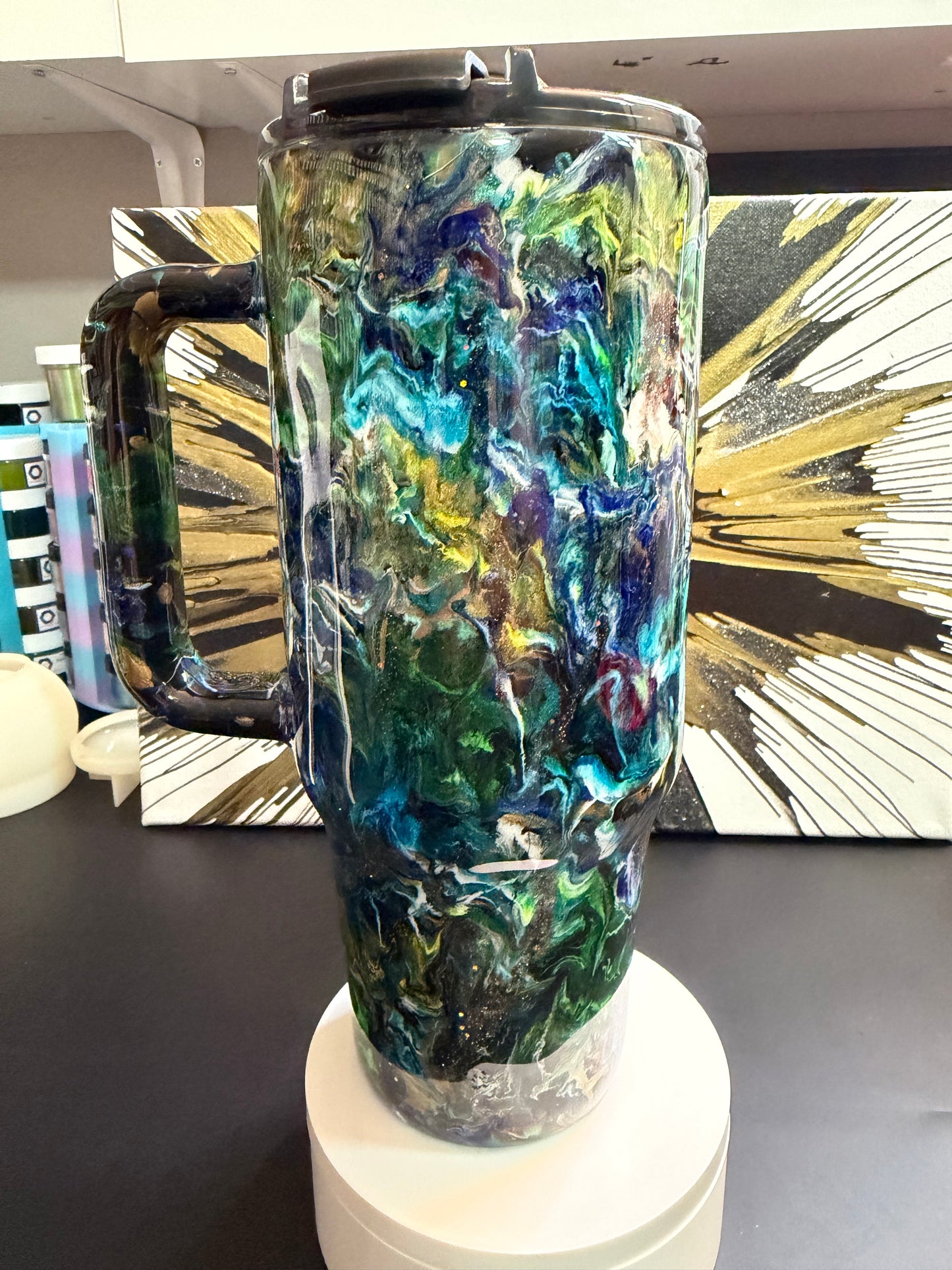 40oz stainless steel with handle