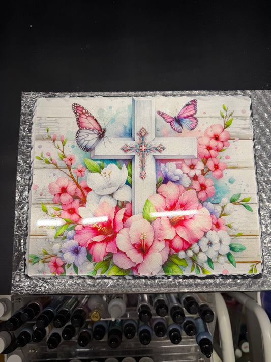 8 x 10 slate cross scenery