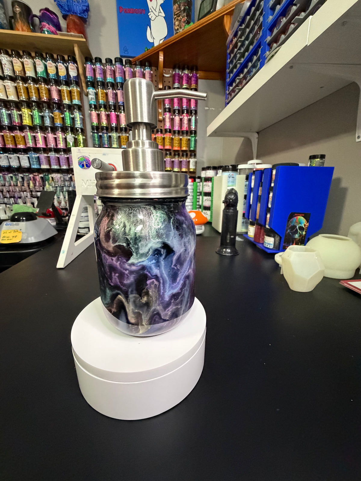 16oz glass soap dispenser