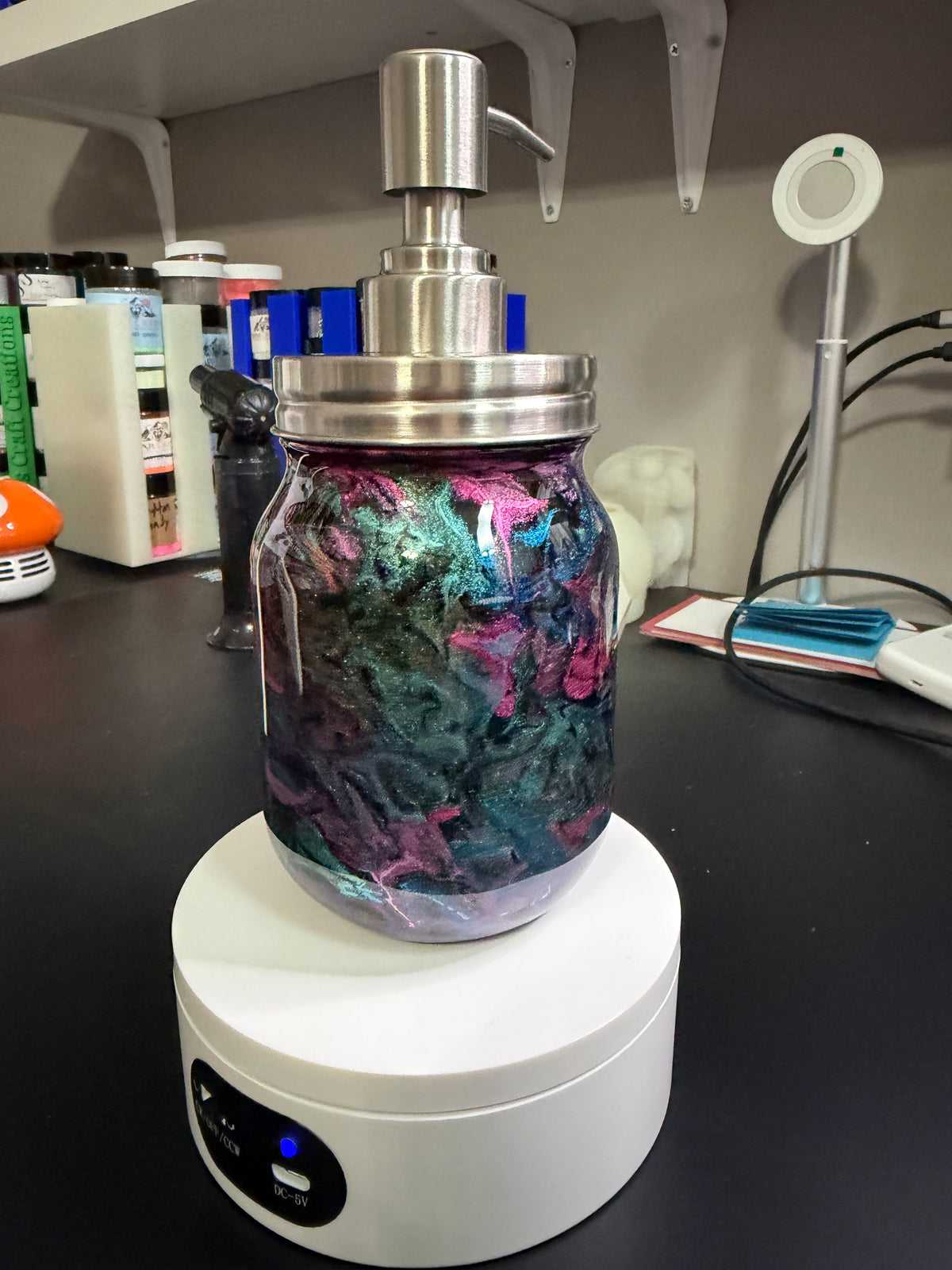 16oz glass soap dispenser