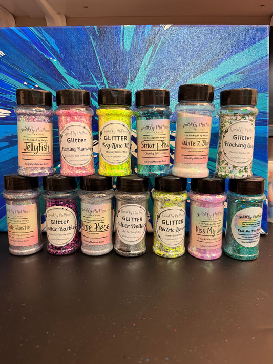 Set of 13 bottles of 2 ounce glitter￼