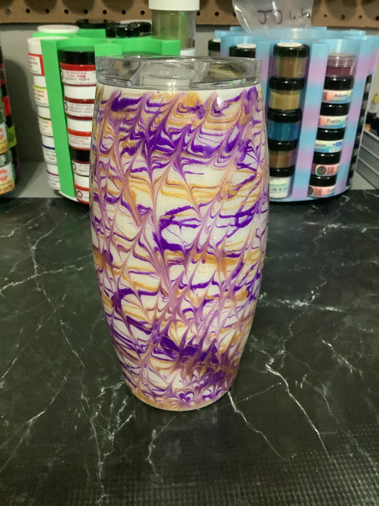25oz barrel cup purple and gold￼